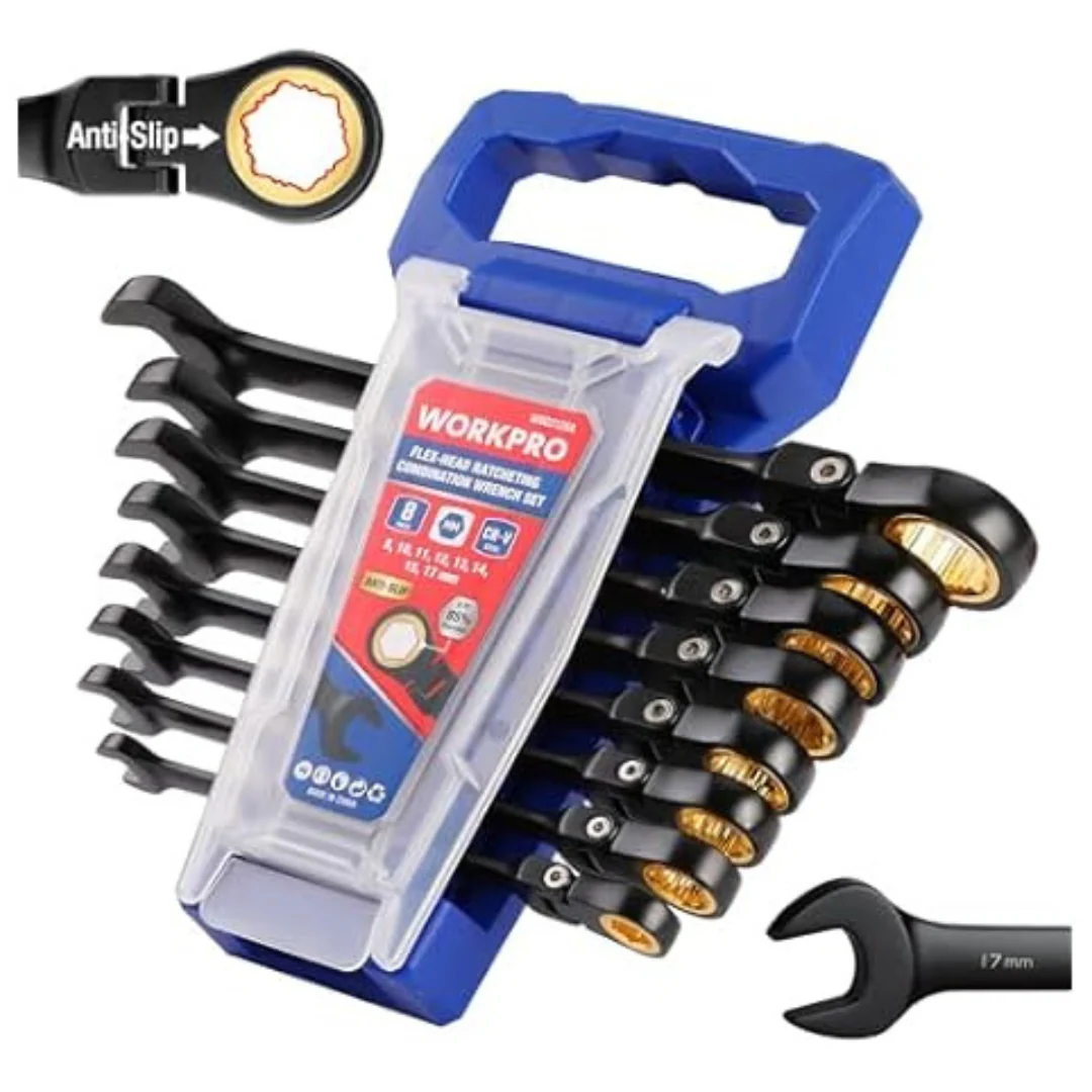 8-Piece Workpro Flex Ratchet Wrench Metric (8mm-17mm)