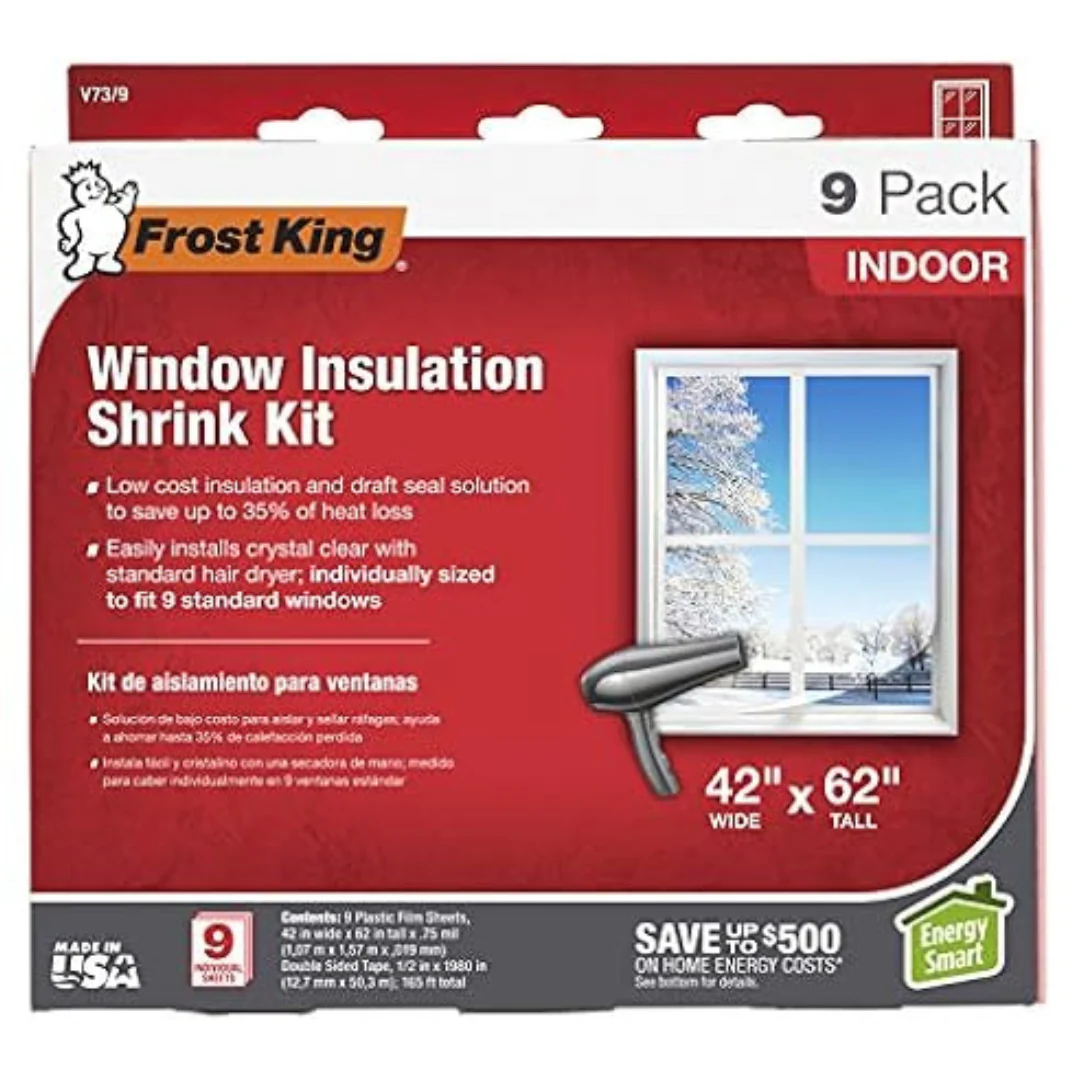 9-Pack Frost King V73/9H 42" x 62" Indoor Shrink Window Kit