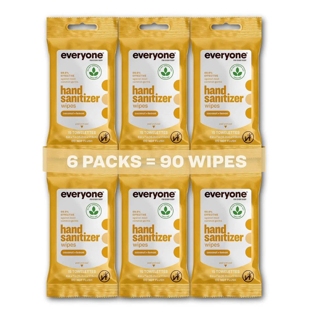 90-Count (6-pk x 15-ct) Everyone Hand Sanitizer Wipes