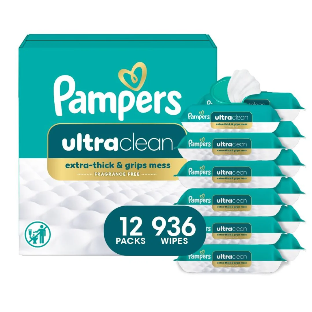 936-Count (12pk x 78ct) Pampers Ultra Clean Baby Wipes
