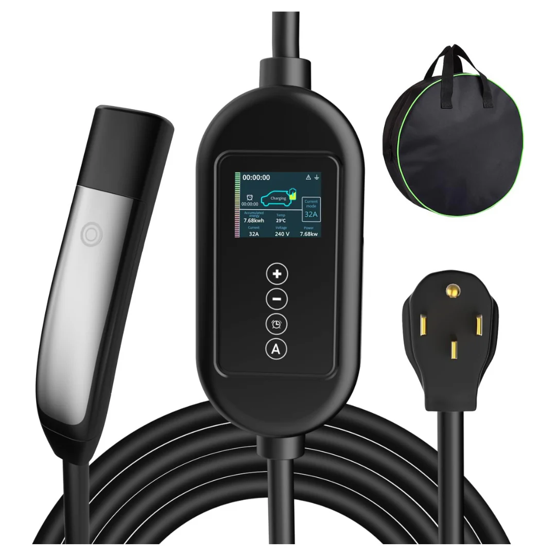Aiskooc Portable NEMA 40Amp Level 2 EV Charger With 25ft Cord