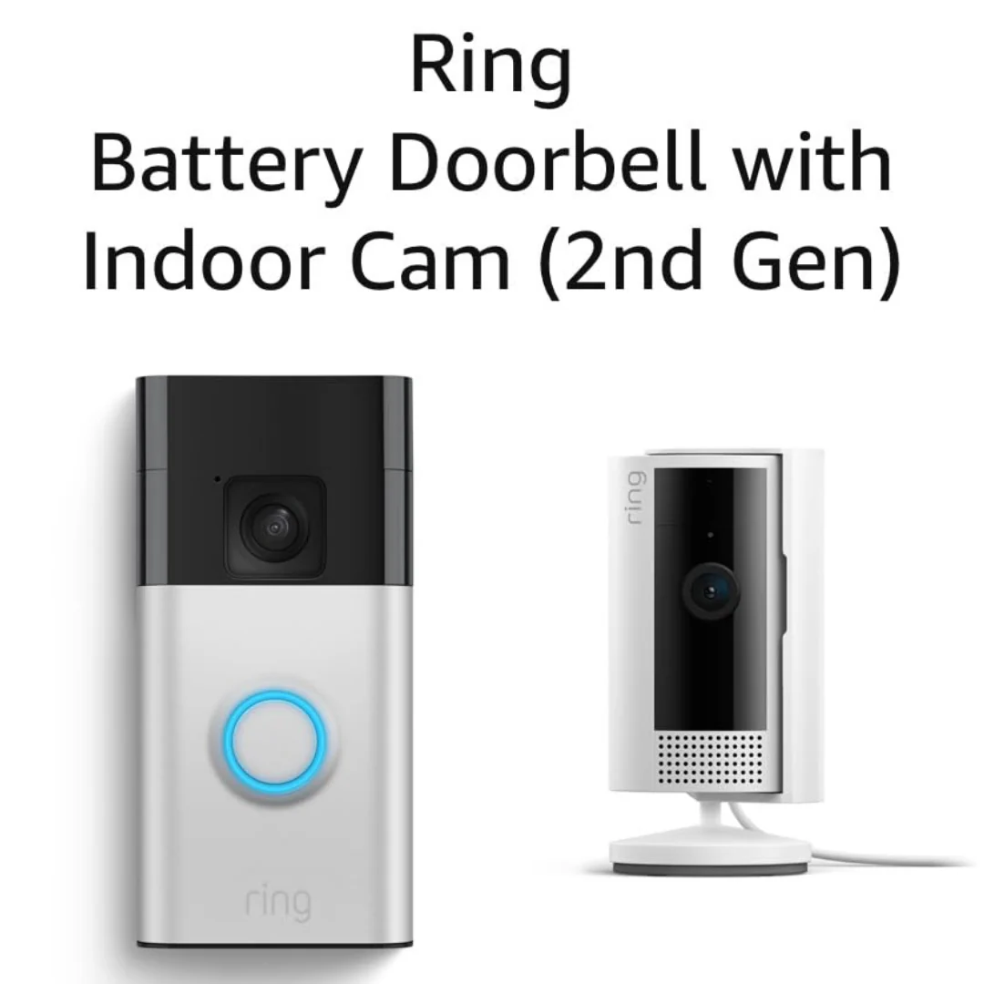 All-new Ring Battery Video Doorbell With Ring Indoor Cam 2nd Gen