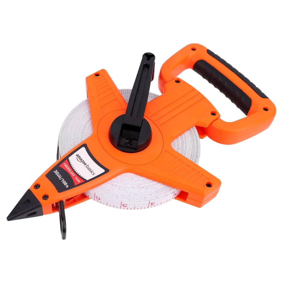 Amazon Basics Open Reel Fiberglass Measuring Tape (100ft)