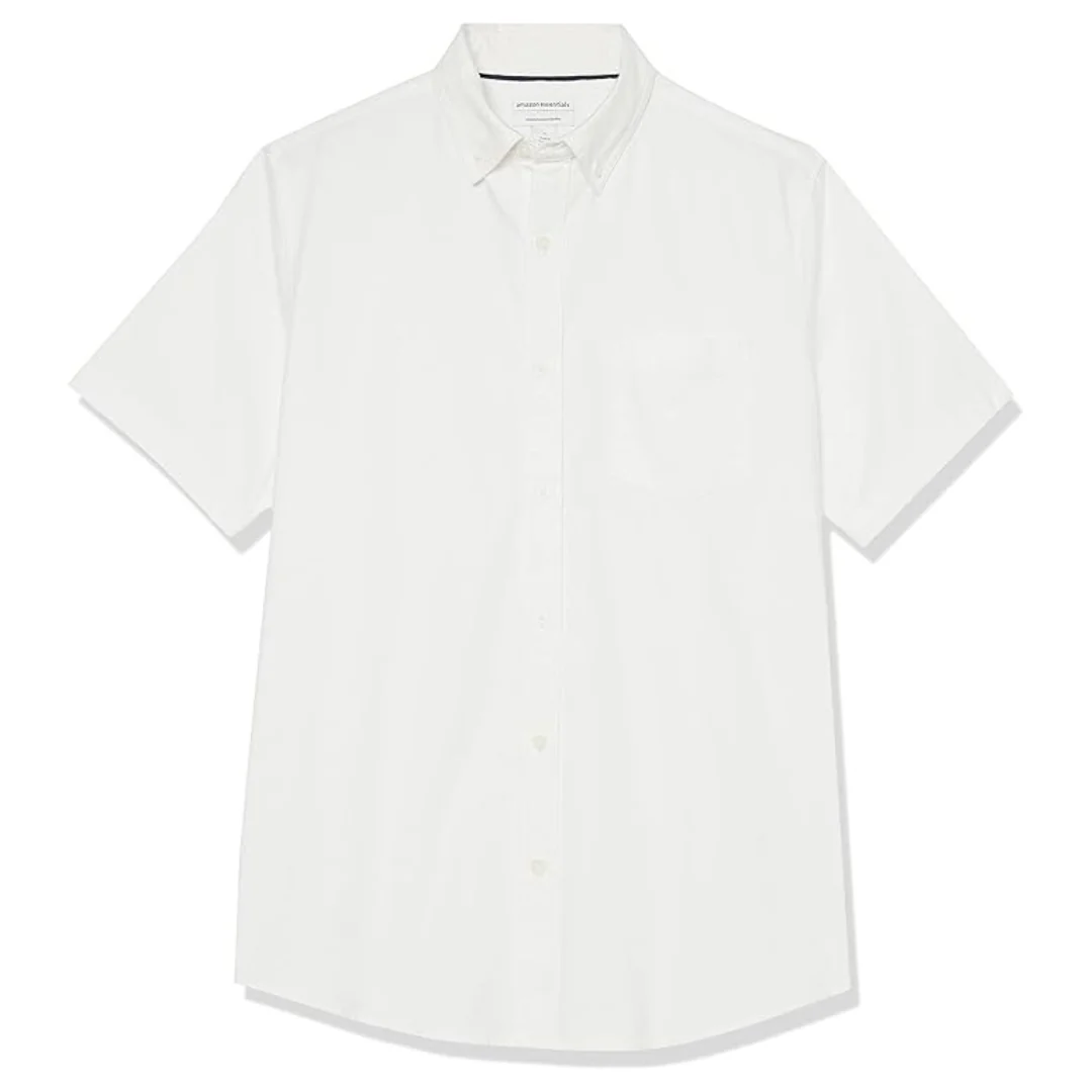 Amazon Essentials Men's Regular Fit Short Sleeve Stretch Oxford Shirt