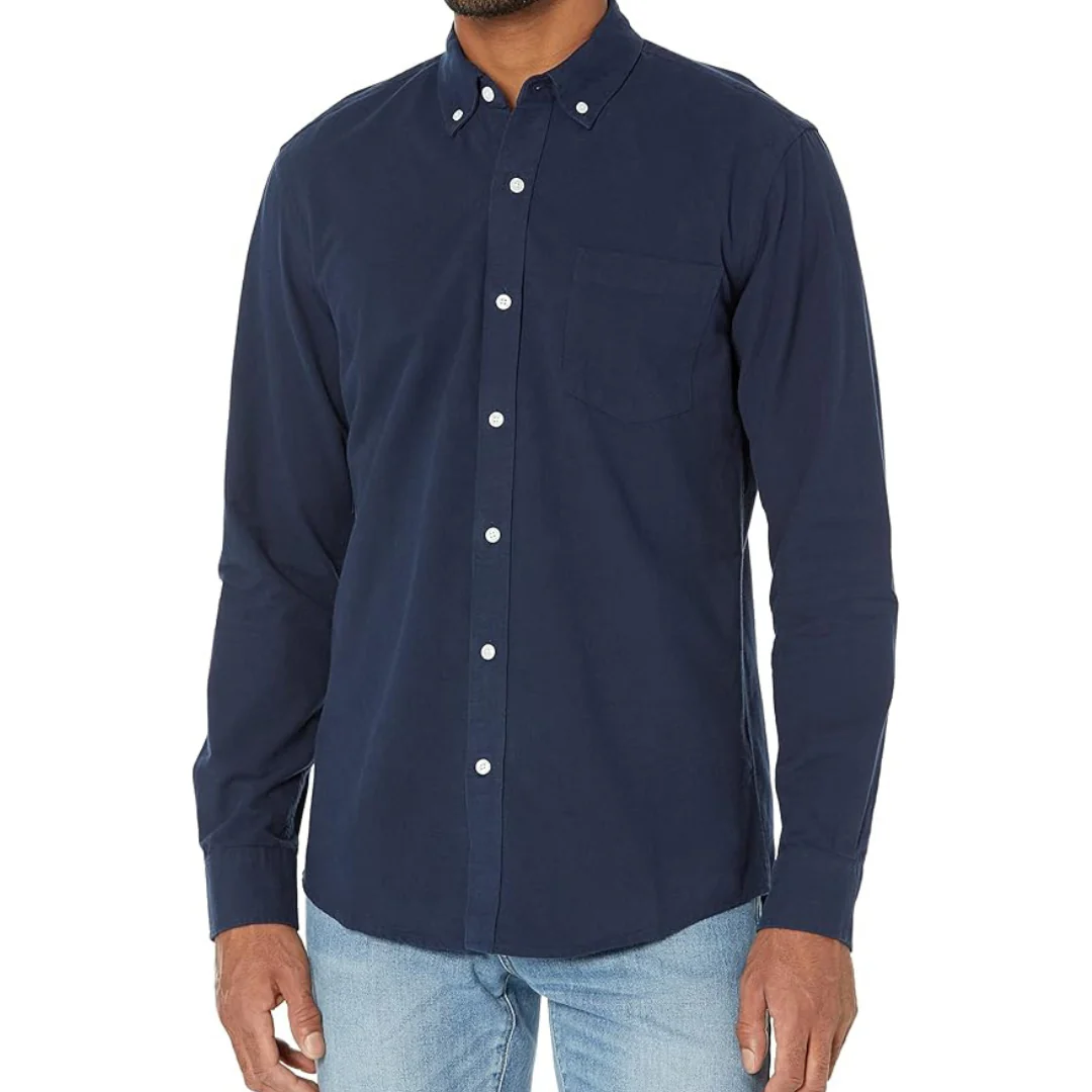 Amazon Essentials Men's Slim-Fit Long-Sleeve Pocket Oxford Shirt