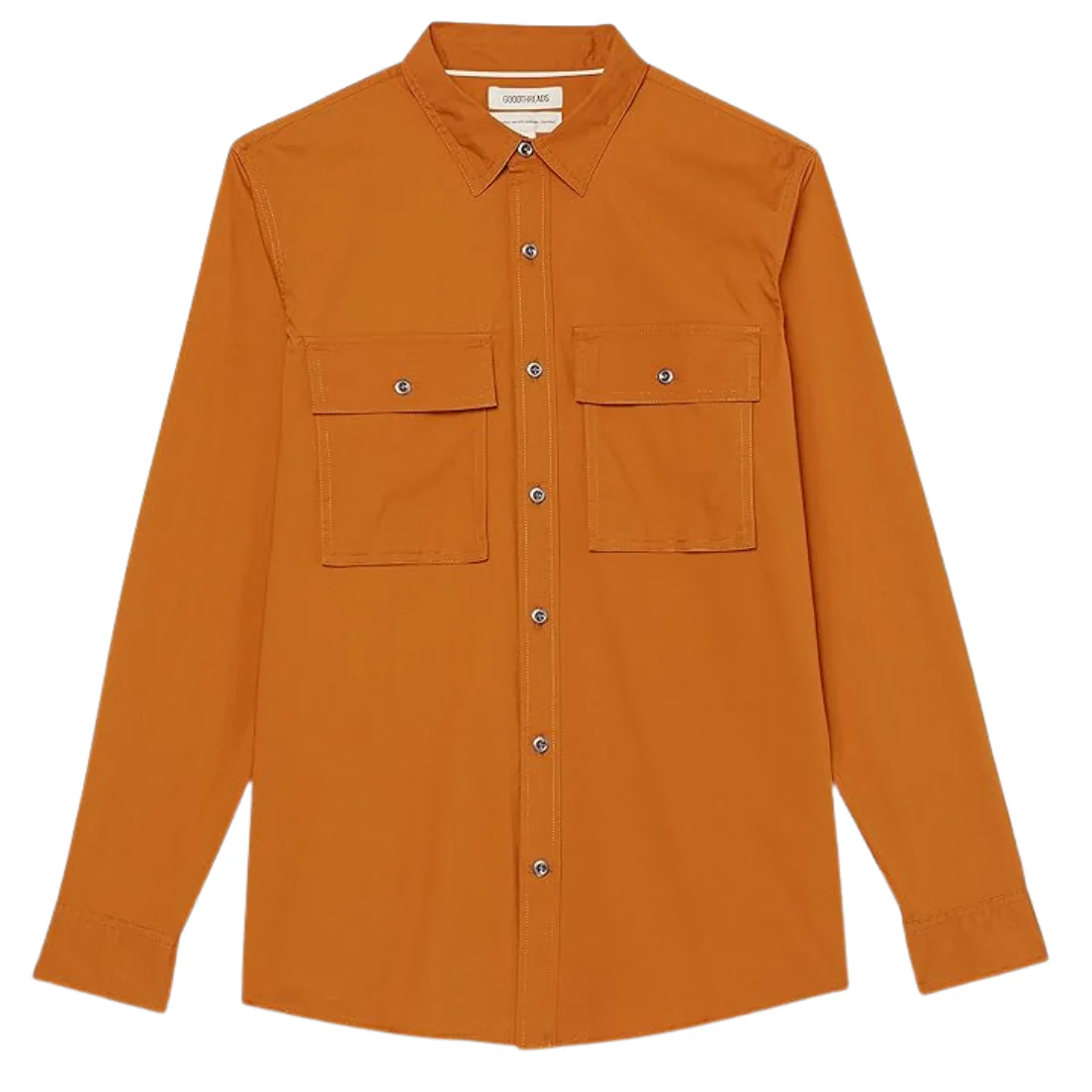 Amazon Essentials Men's Standard-Fit Long-Sleeve Two-Pocket Shirt