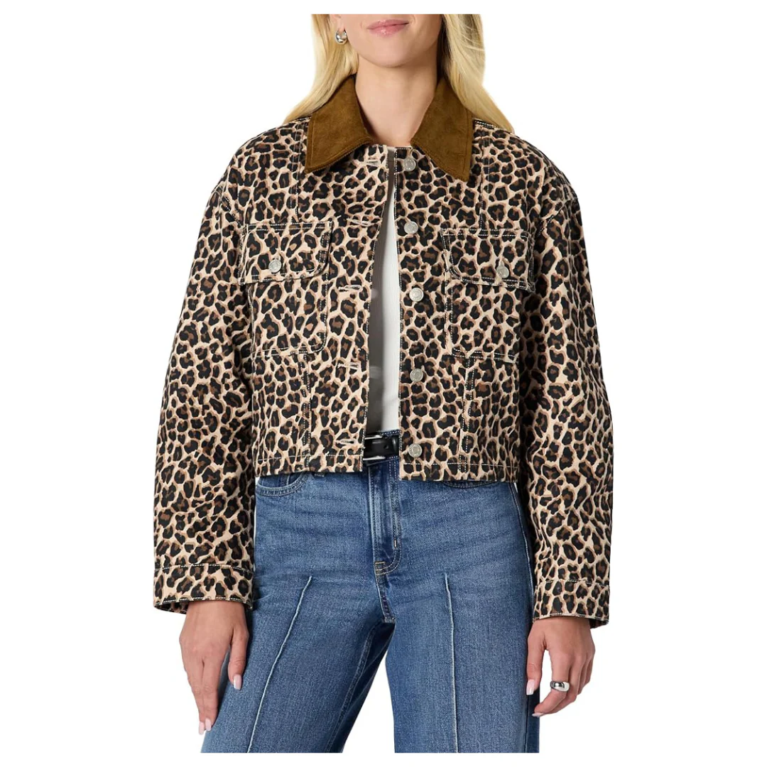 Amazon Essentials Women's Oversized-Fit Cropped Denim Jacket