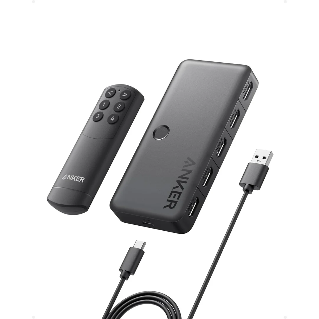 Anker 4K 60Hz HDMI Switcher 4 in 1 Out With Smooth Finish