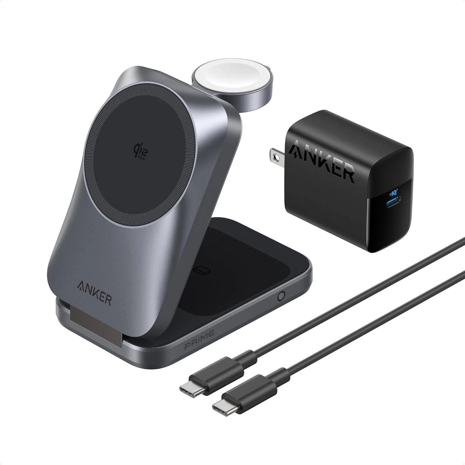 Anker Prime 3-In-1 Qi2.2 25W Foldable Wireless Charging Station For Apple Products