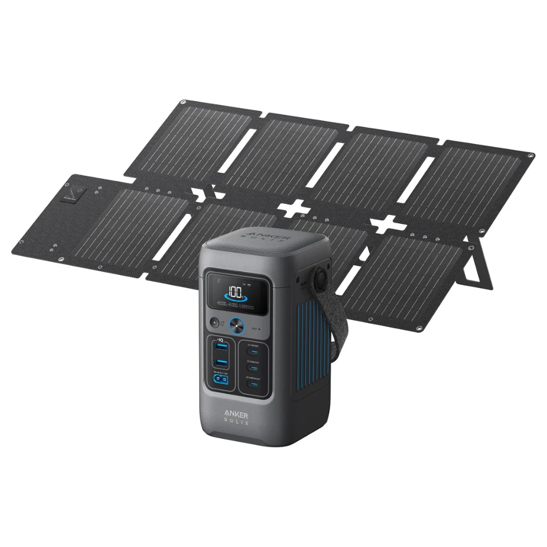 Anker SOLIX C200 192Wh 60000mAh DC Power Bank W/ 60W Foldable Solar Pan