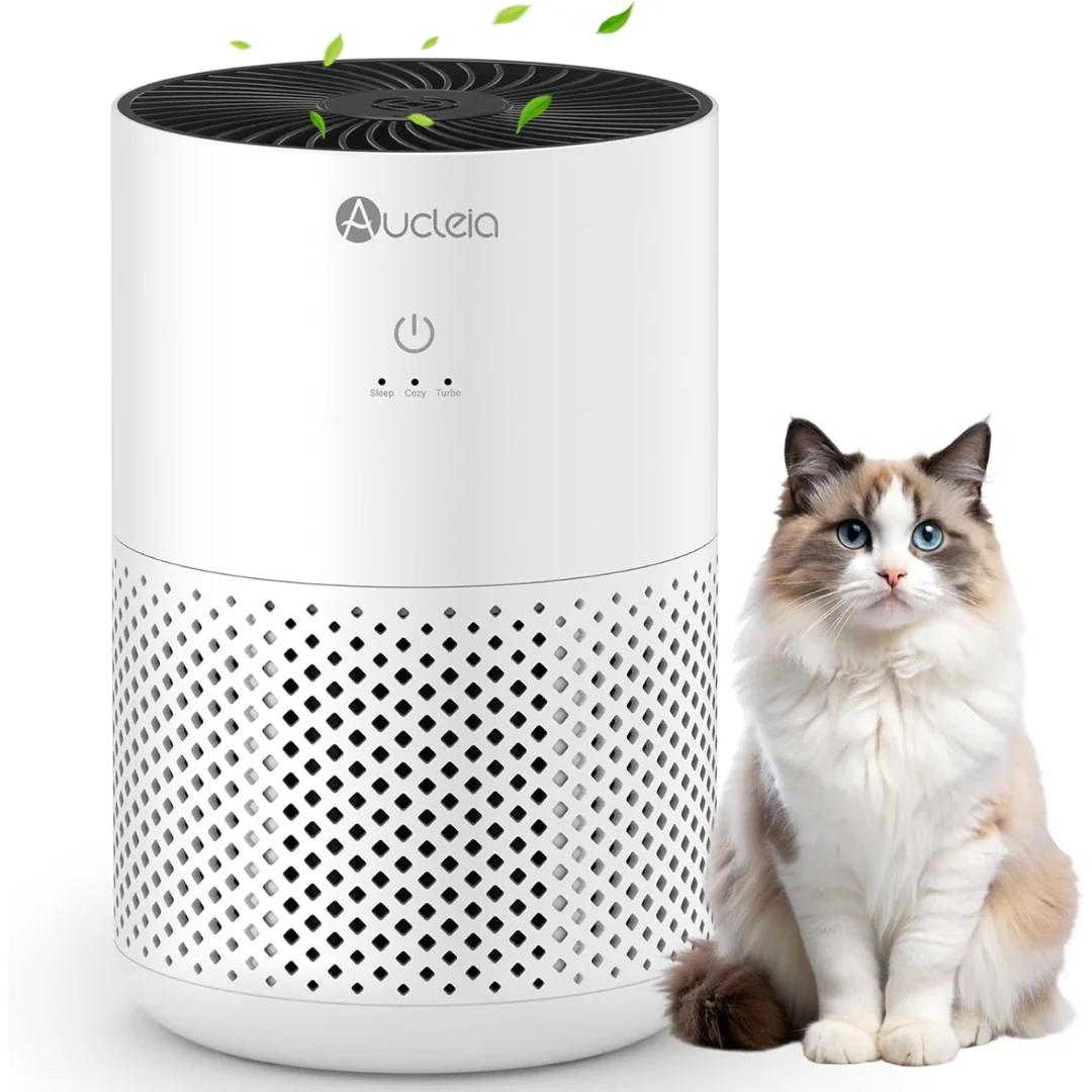 Aucleia Bedroom Air Purifier with H13 HEPA Filter and Aromatherapy (588 sq ft)