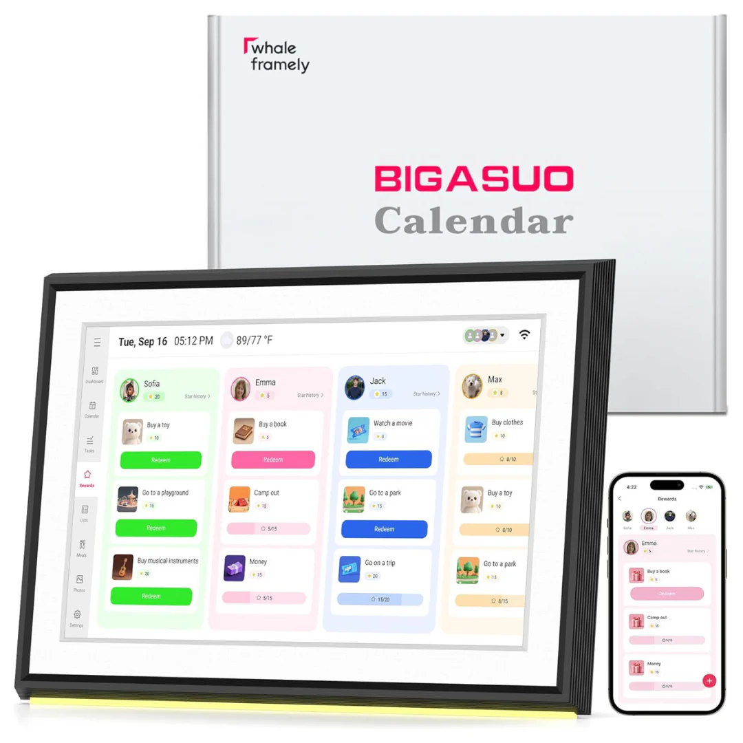 Bigasuo 10.1" Touch Display Smart Digital Calendar & Planner