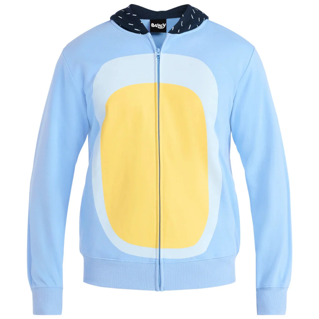 Bluey Men's And Big Men's Bandit Halloween Cosplay Zip Hoodie