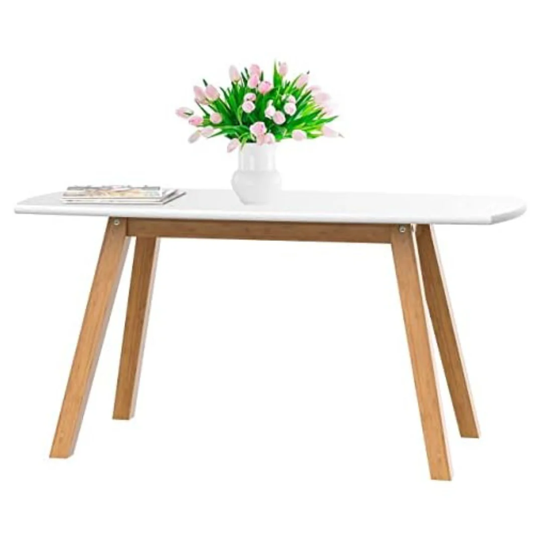 BonVIVO Coffee Table With Wooden Bamboo Frame