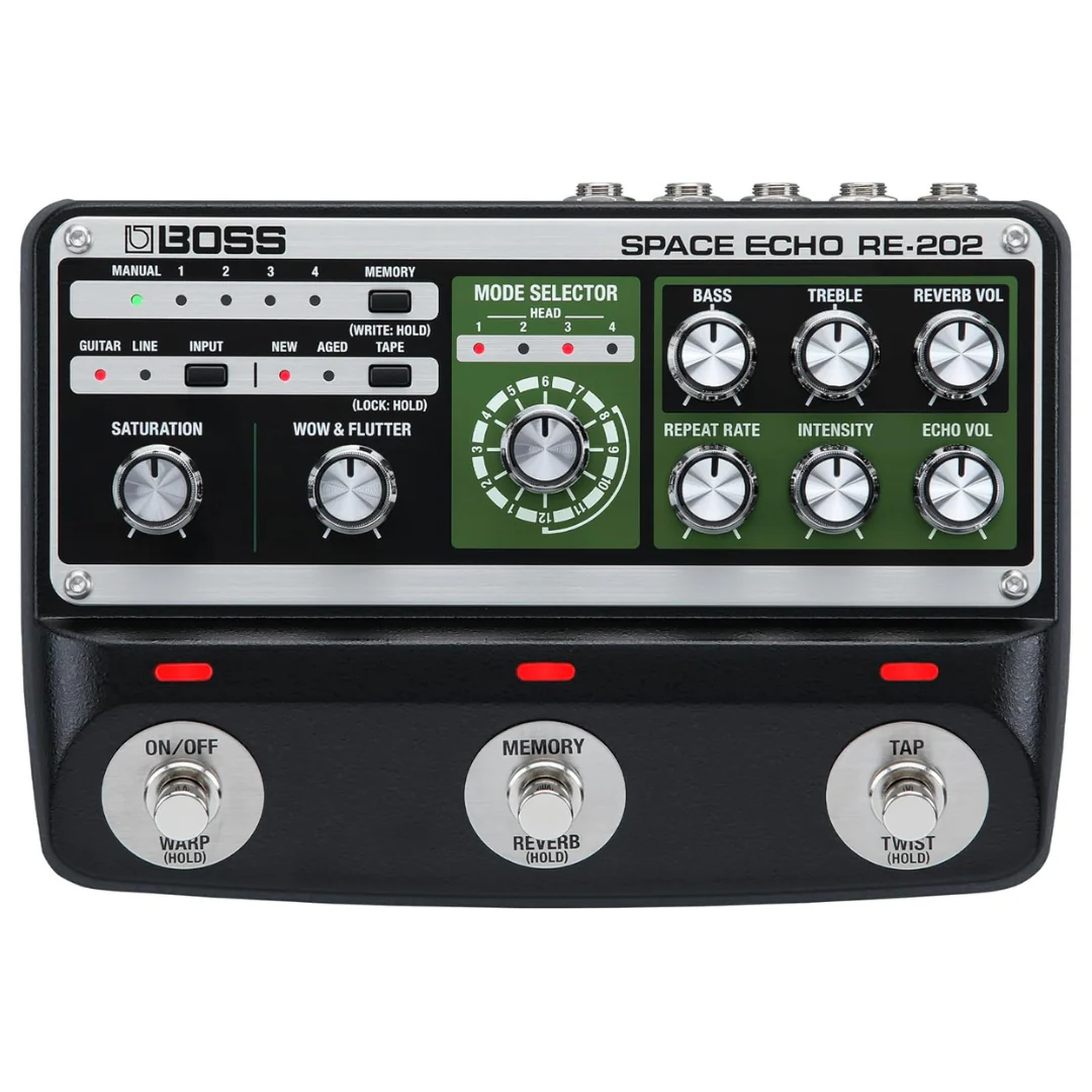 BOSS RE-202 Space Echo Tape Echo Delay Reverb Effects Pedal