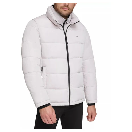 Calvin Klein Men's Puffer With Set In Bib Detail