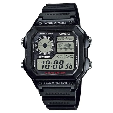 Casio 5-Alarm World Time Digital Watch