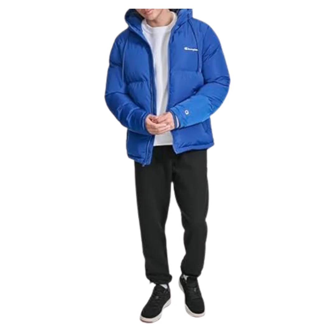 Champion Men's Quilted Full-Zip Hooded Puffer Jacket