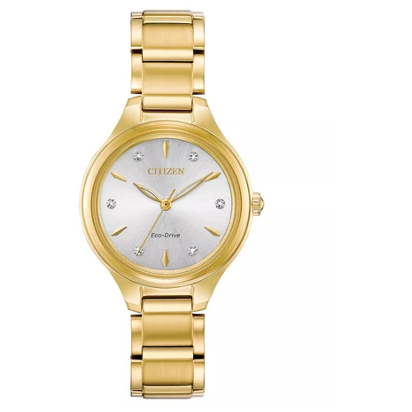 Citizen Eco-Drive Women's Corso Diamond Accent Gold Tone Stainless Steel Bracelet Watch