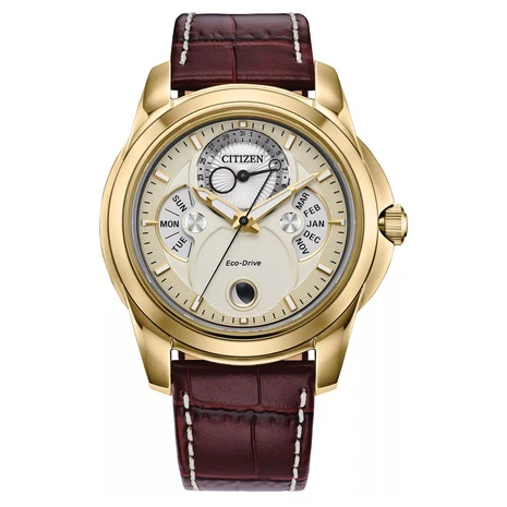 Citizen Men's Classic Calendrier Brown Leather Strap Watch