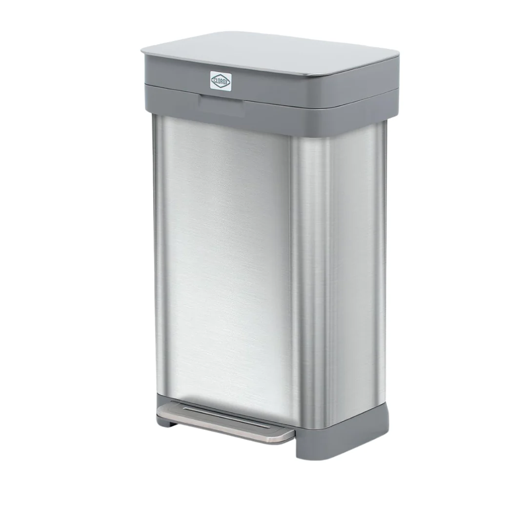 Clorox 13 Gallon Kitchen Trash Can With Wide Step Pedal