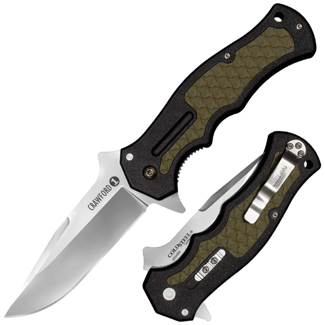 Cold Steel Crawford Model 1 3.5" 4034SS Clip Point Blade Folding Knife