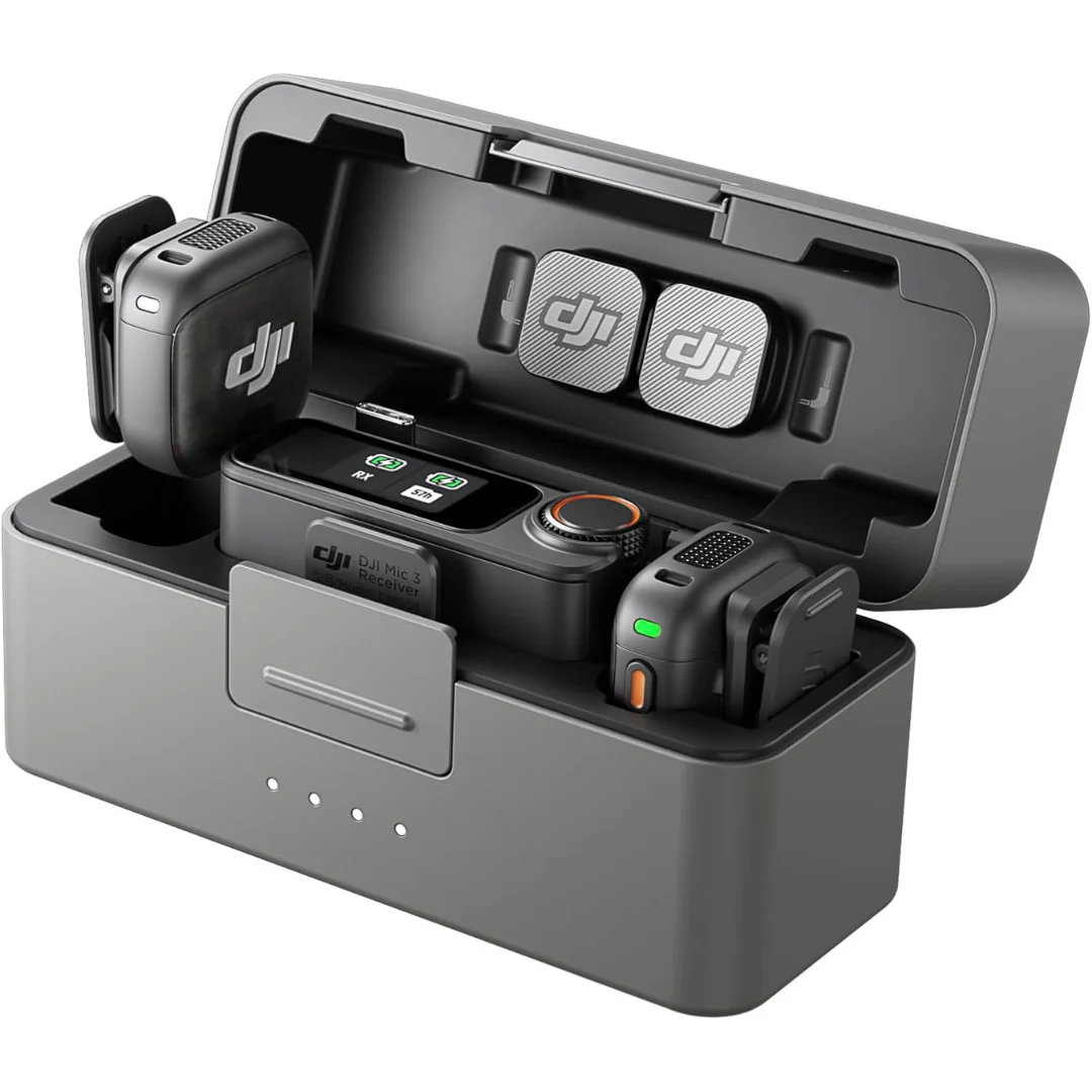 DJI Mic 3 (2 TX + 1 RX + Charging Case) Wireless Microphone