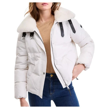 DKNY Women's Faux-Fur-Collar Zip-Front Puffer Coat