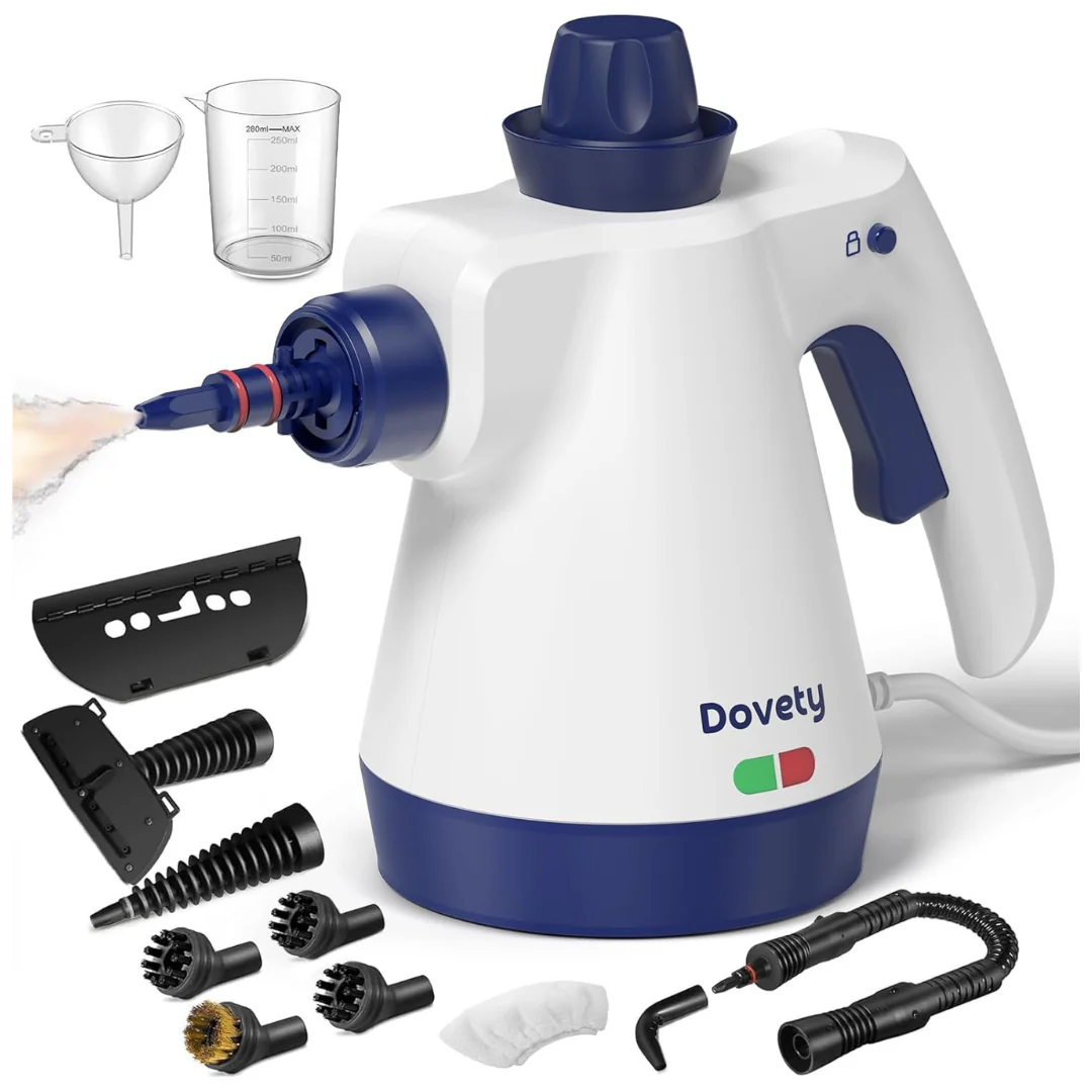 Dovety Pressurized Handheld Steam Cleaner With 12 Accessories