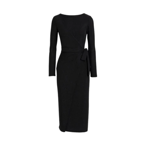 DVF Metallic Stretch-Jersey Midi Dress