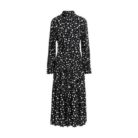DVF Polka-Dot Crepe De Chine Midi Dress