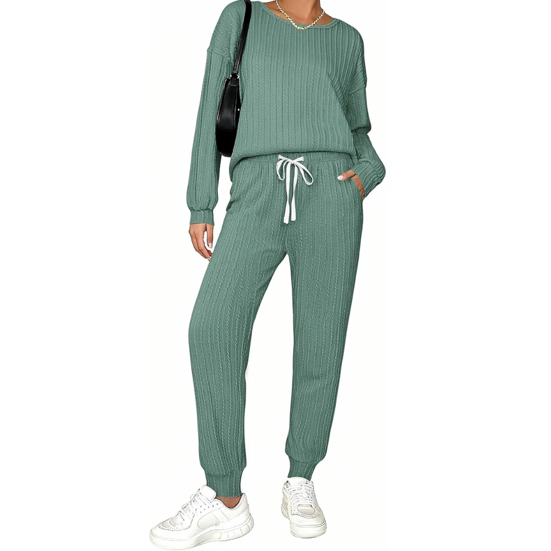 Ekouaer Women's 2-Piece Ribbed Knit Pajamas Set (Various)