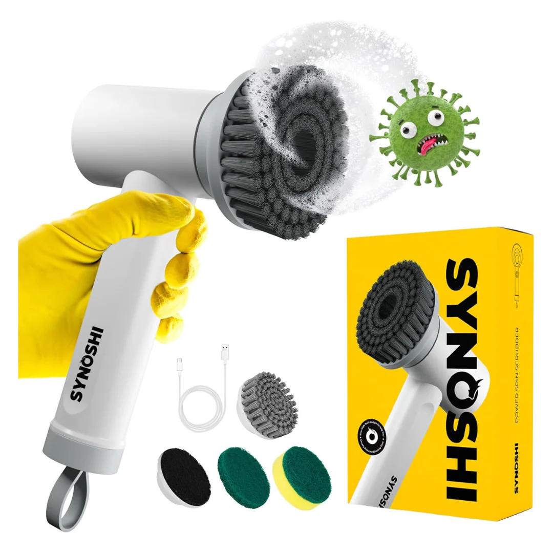 Electric Spin Scrubber Power Cleaning Brush With 3 Heads