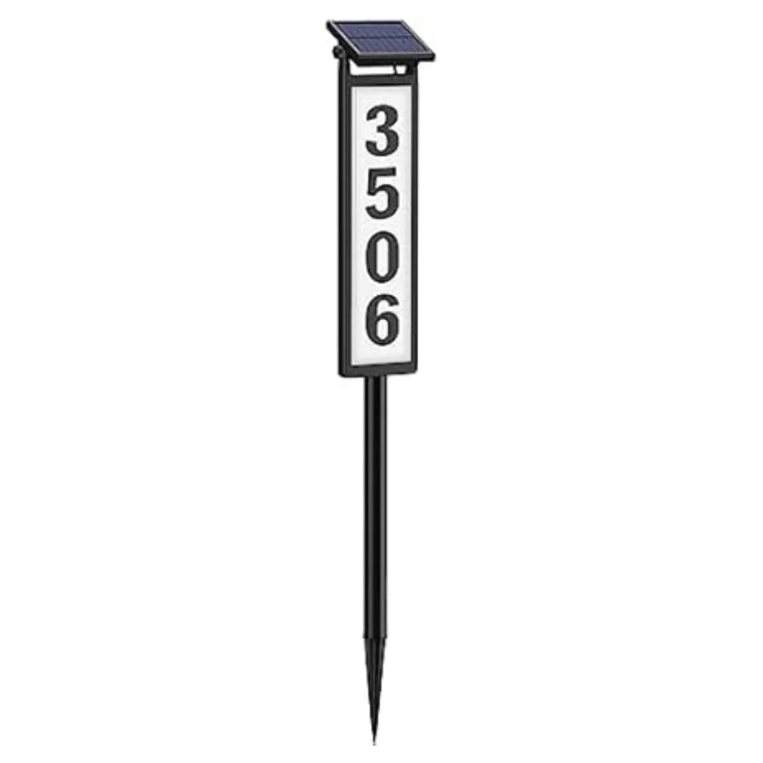 Eyrosa Solar Illuminated LED Lighted House Numbers Address Sign