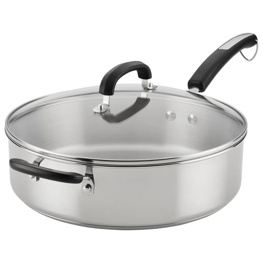 Farberware Brilliance 6QT Stainless Steel Saute Pan W/ Lid & Handle