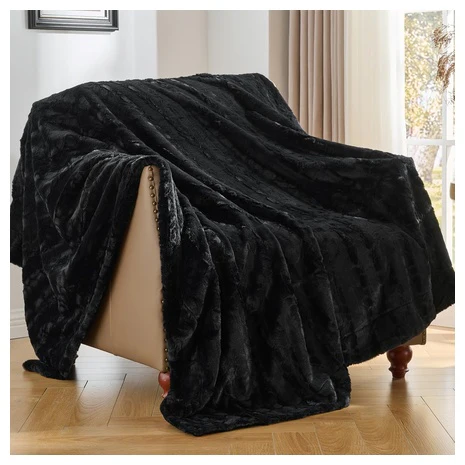 Faux Fur Bed or Throw Blanket (6 Colors)