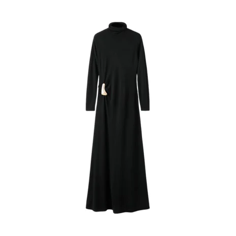 Turtleneck Dress with Brooch