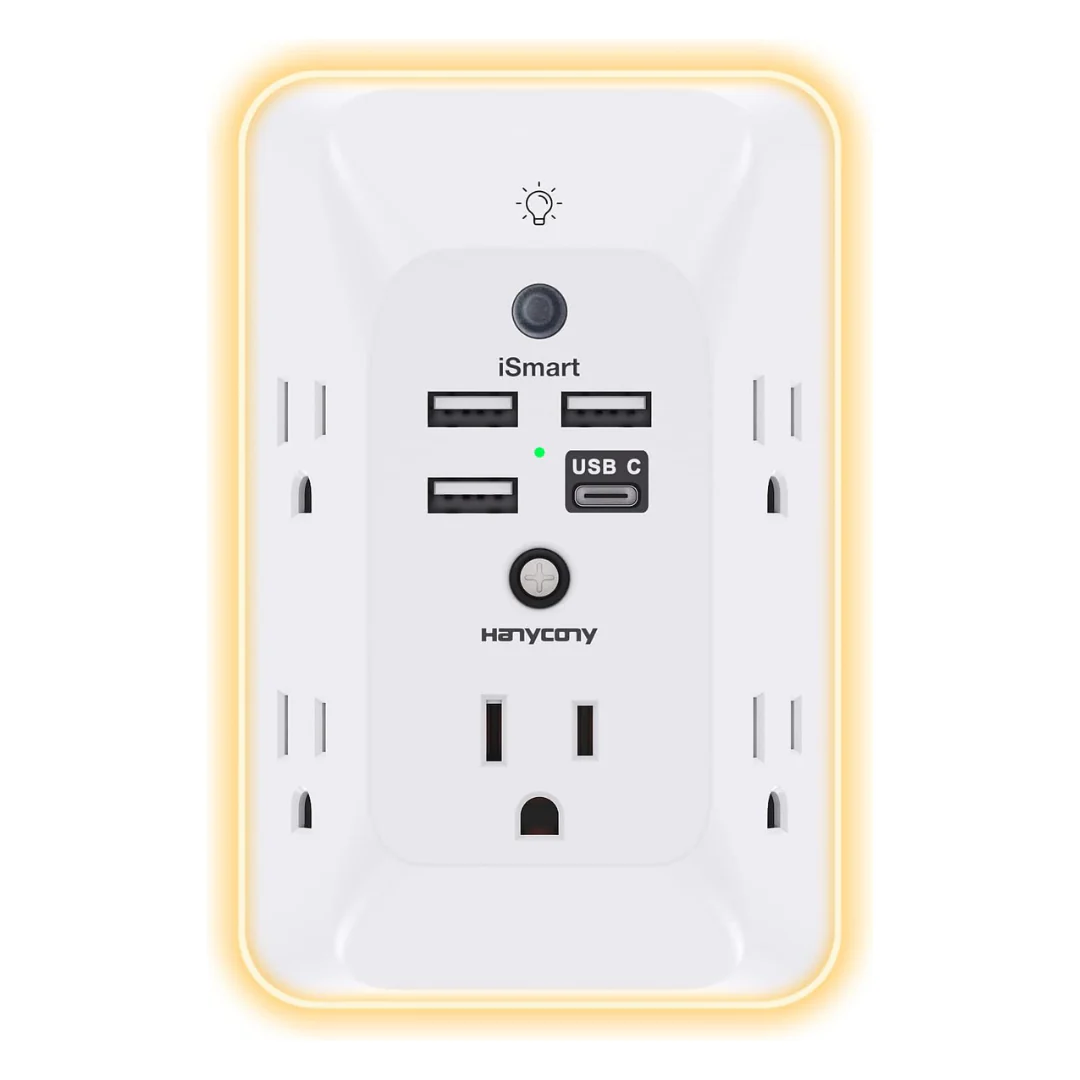 Hanycony i-Smart 5-Outlet Extender Surge Protector