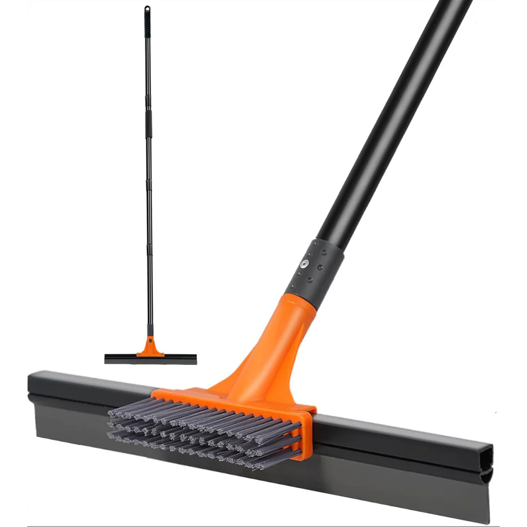 Heavy Duty Large Water Floor Squeegee with Brush & Handle