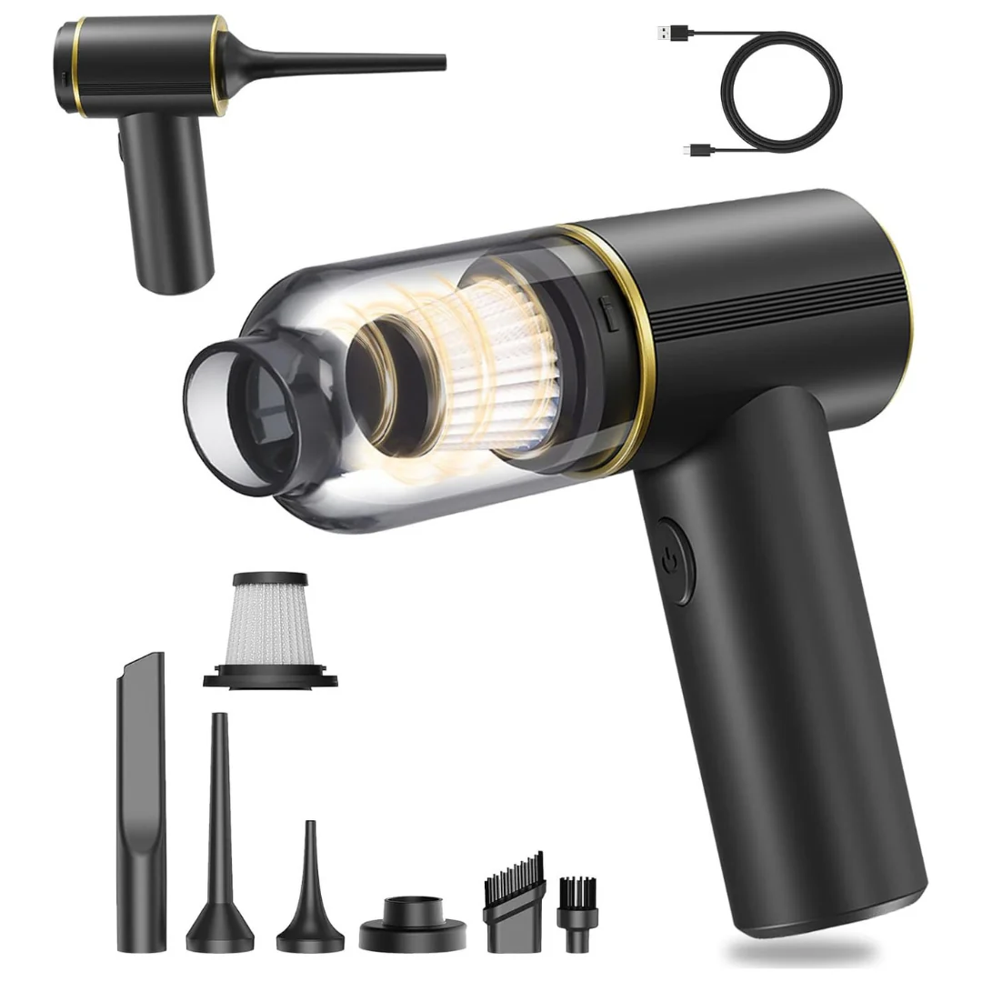 Joneme Handheld Car Vacuum Cleaner & Air Duster w/ Multi-Nozzles