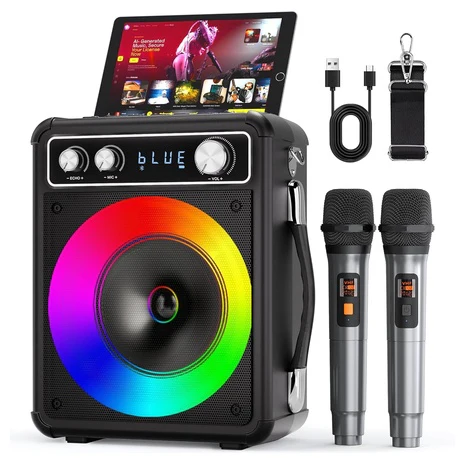 Karaoke Machine with 2 Wireless Microphones