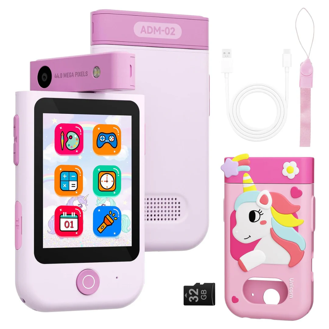 Kids Touchscreen Learning Phone With Camera & 32G SD Card