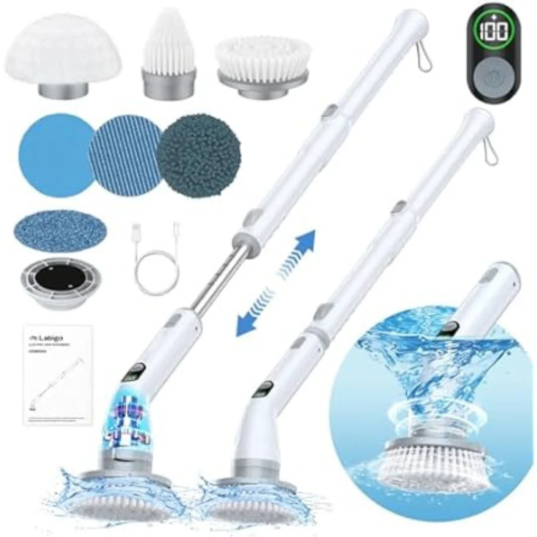LA4 Pro Electric Spin Scrubber & 6 Replacement Cleaning Heads