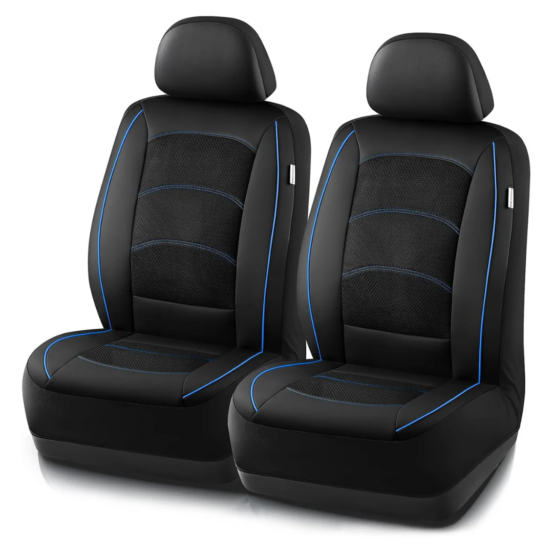 Leather Front Comforts Car Seat Covers With Piping