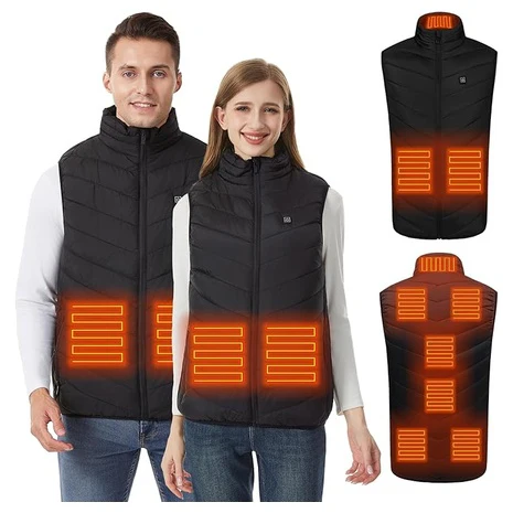 Lightweight Heated Vest with 9 Heating Zones