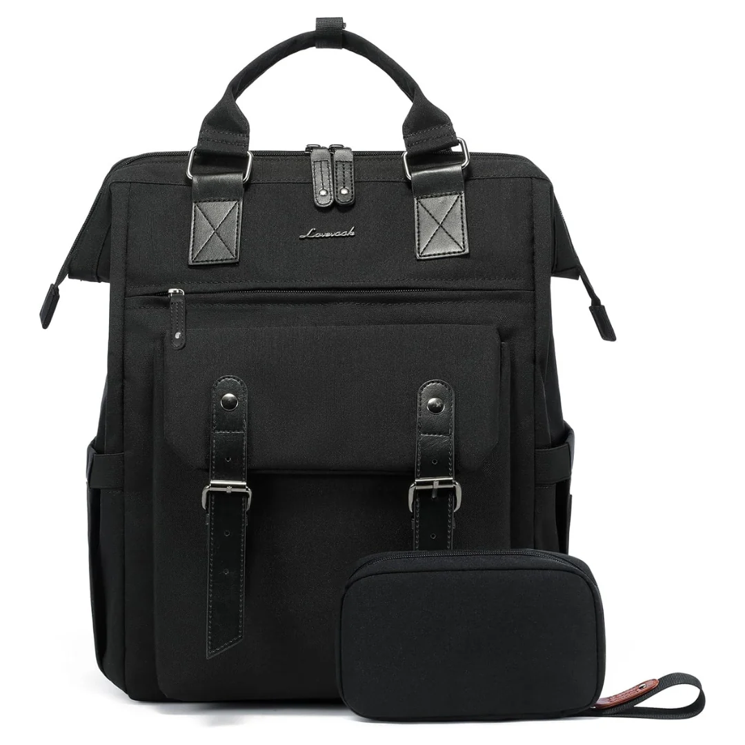 Lovevook Unisex 15.6" Laptop & College Backpack (Black)