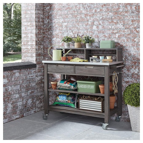 Maho Gray Teak Potting Bench