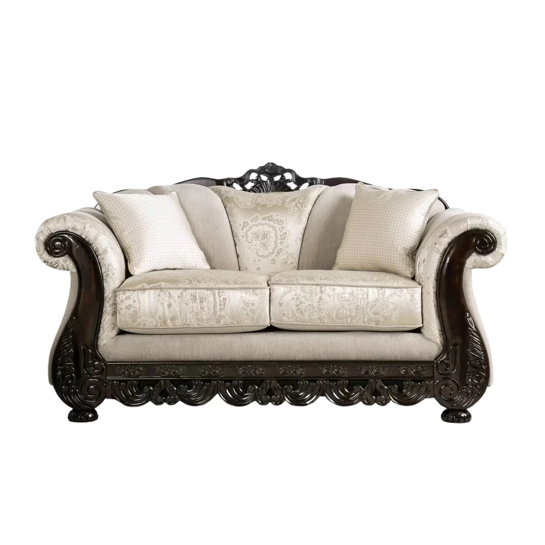 Maisey Rolled Arm Loveseat Ivory