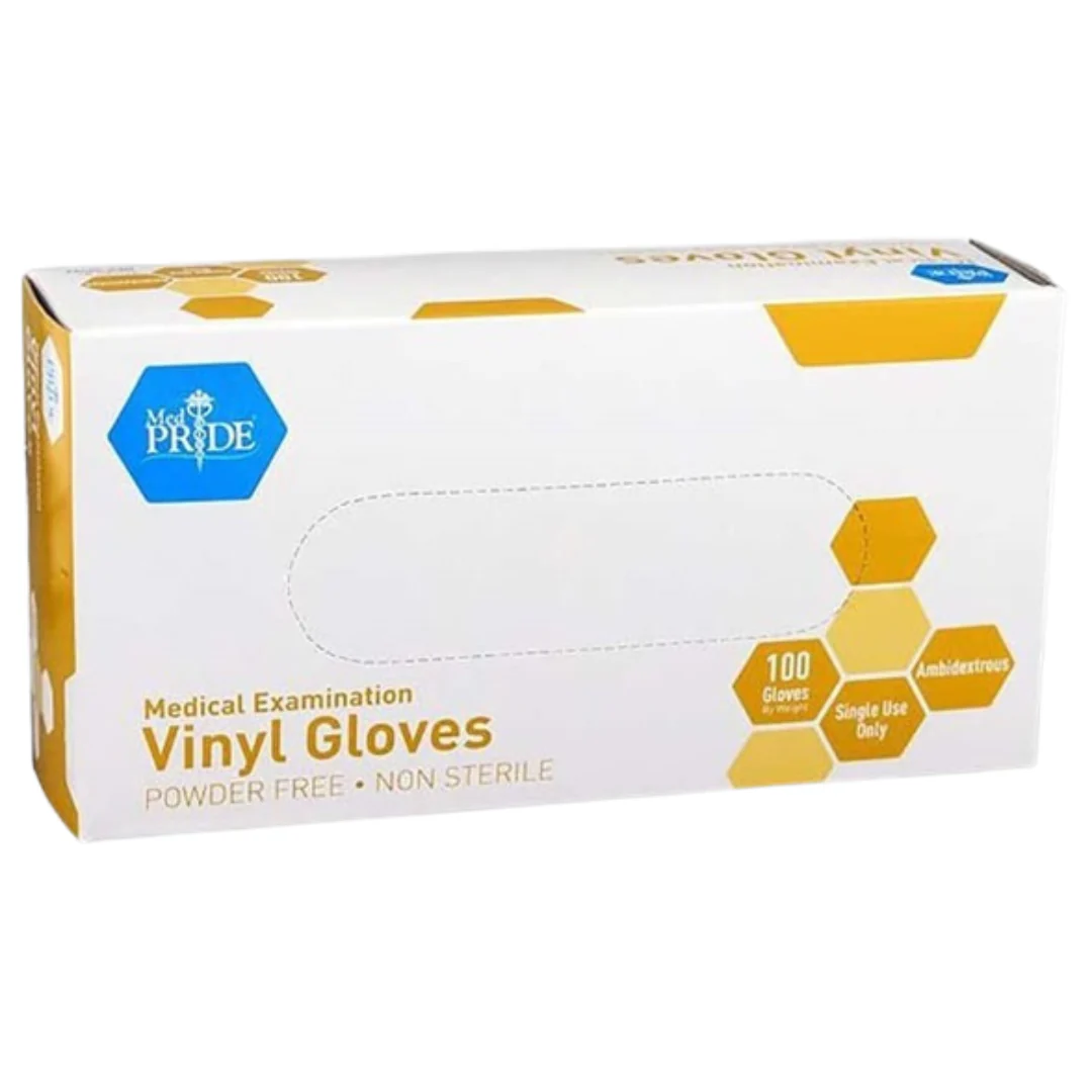 MED PRIDE Medical Vinyl Examination Gloves