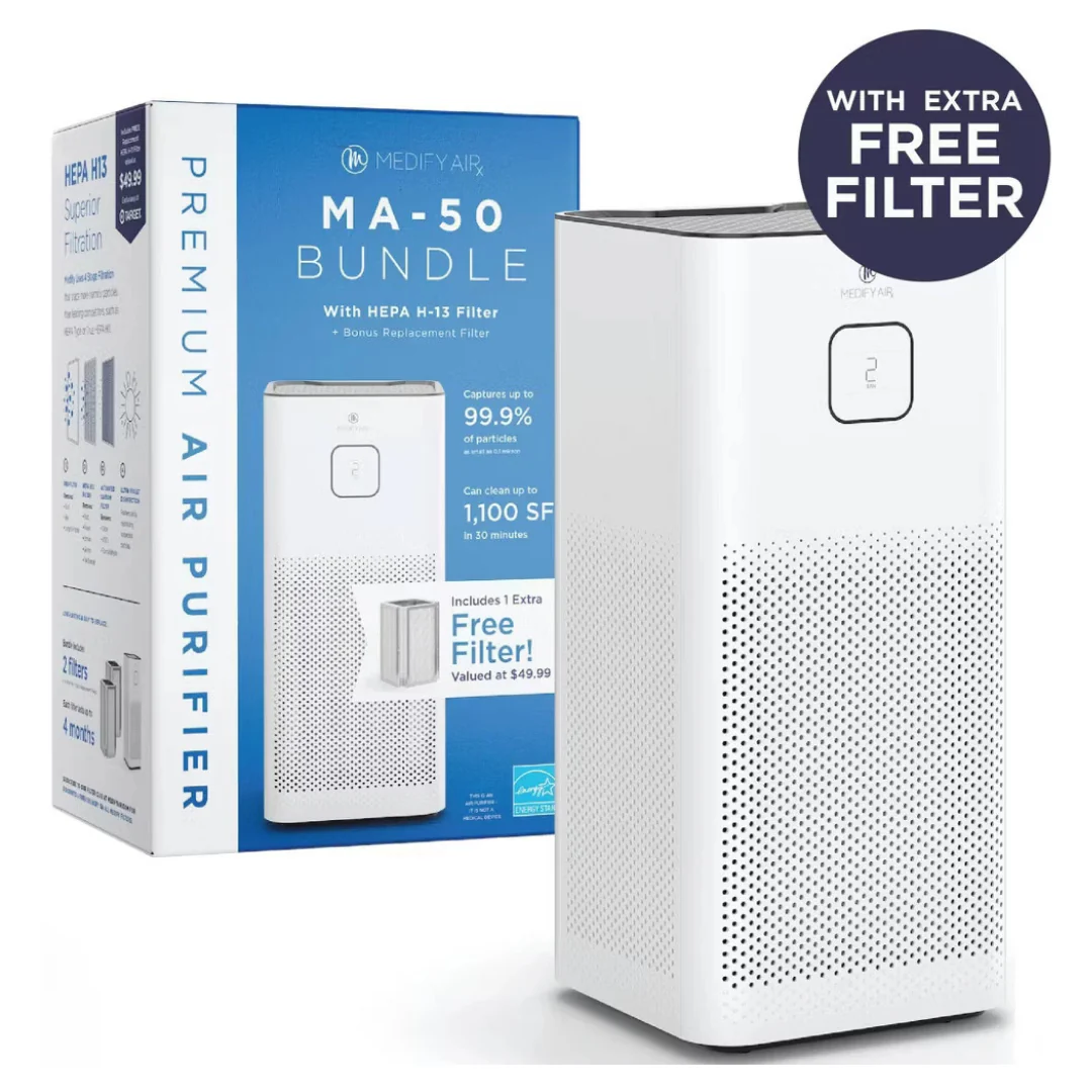 Medify Air MA-50 HEPA Air Purifier Value Pack White With 1 Extra Filter